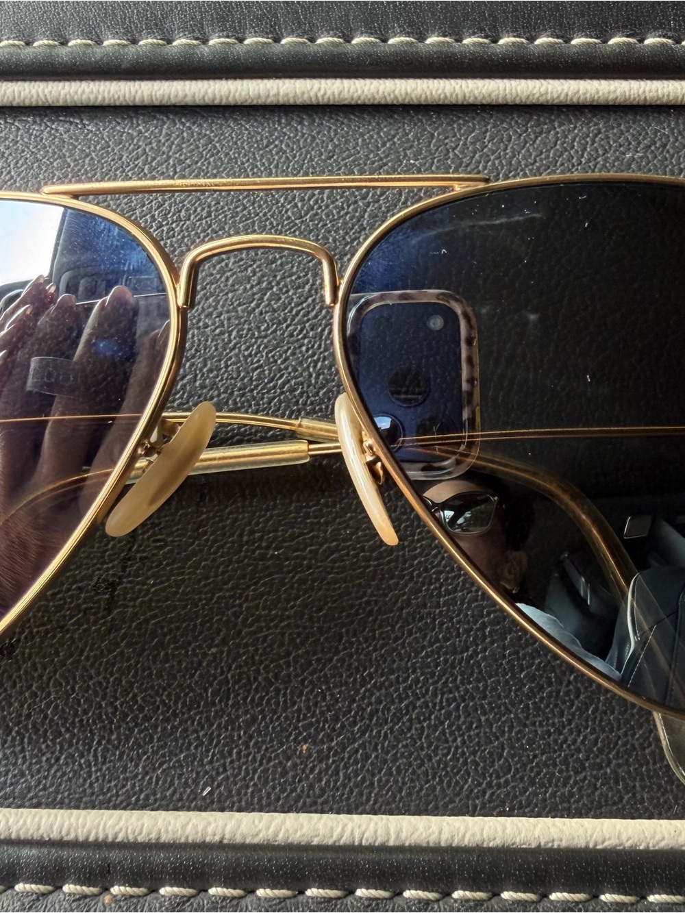 Ray-Ban Gold Frame Black Lens Aviator Sunglasses